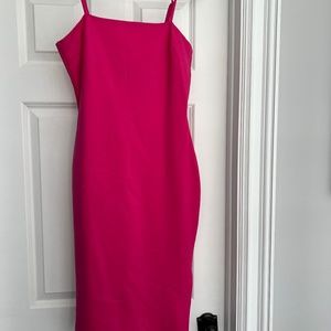 Hot Pink Bodycon Midi Dress